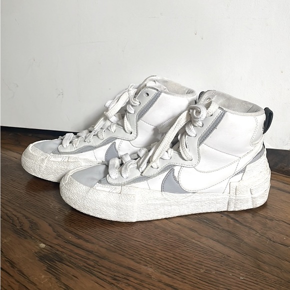 NIKE X SACAI BLAZER MID - WHITE GREY - Men’s 5.5, equivalent to women’s 7 - Picture 2 of 5